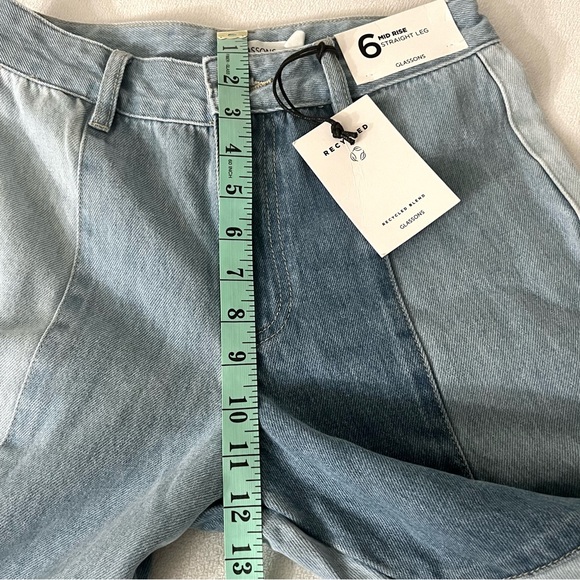 GLASSON Patchwork Mid Rise Denim Jean Sz 6 - Picture 9 of 11